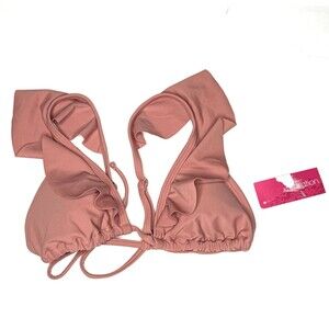 Xhilaration Women's Cute Chic Mauve Ruffle Triangle Bikini Swim Top XS (00) New!